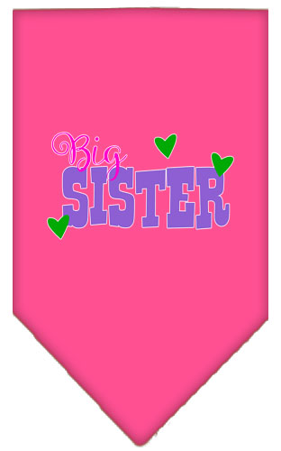 Big Sister Screen Print Bandana Bright Pink Small